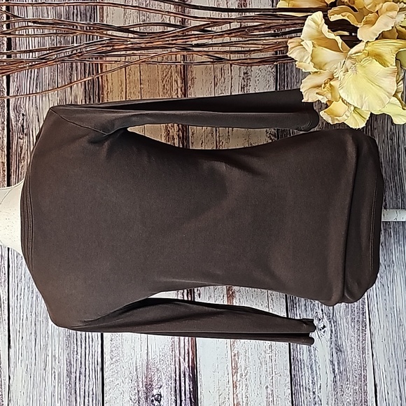 NWOT CASLON ORGANIC COTTON BROWN 3/4 SLEEVE V NECK TOP - Picture 4 of 9